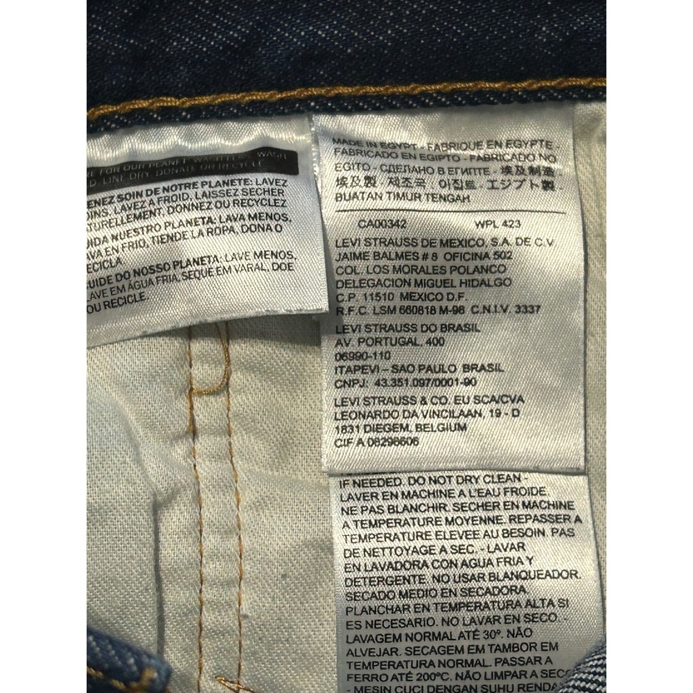 Levis 501 Original Fit Jeans Mens 40x34 Dark Wash Straight Leg Button Fly Denim - Picture 3 of 9